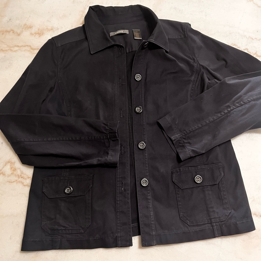 Liz Claiborne Navy Women’s Size 16 Shacket Button Front Long Sleeve
